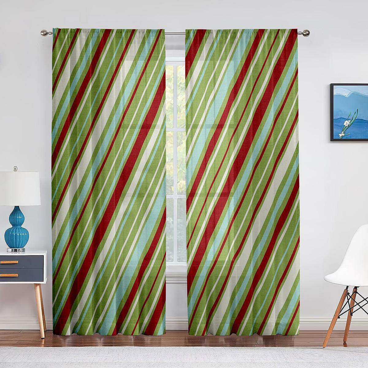 Плед с диагональными линиями и ромбами Тюль Шторы для гостиной Спальня Украшения — фото 12