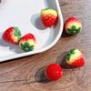 Artificial Mini Strawberry Resin Figurine Simulation Tiny Strawberry Statues Lifelike Faux Fruits Bulk for DIY Crafts Cake Topper Home Office Desktop