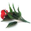 1ks 3 hlavy 9 listů Umělá rostlina Anthurium květina Domácí kancelář Zahrada Dekor