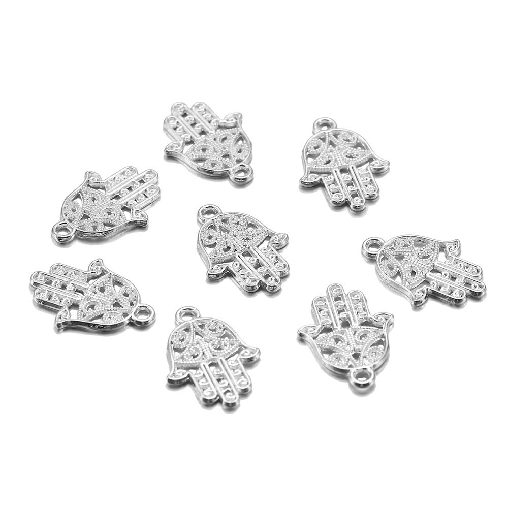 20pcs/lot 15*21mm Classic Antique Bronze Hand Fatima Charms Bracelet Pendants For DIY Necklace Jewelry Making Supplies