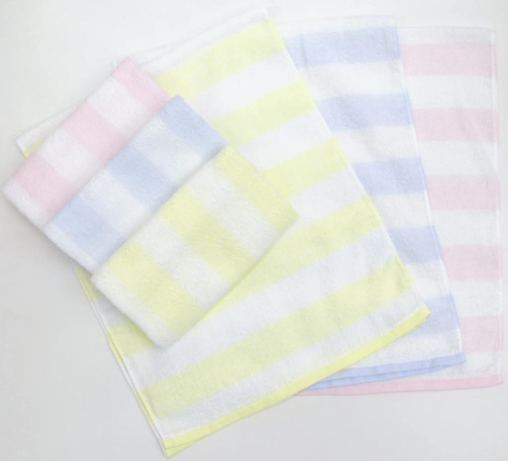 Oboro Border Bath Towel Set of 6 Ladies'