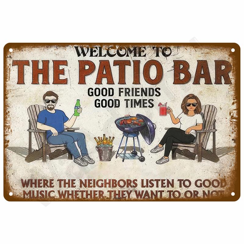 Retro Metal Sign Wall Art Mural Aesthetic Room Home Decor Items Poster Vintage Metal Plate Garage Decoration Tin Sign Plates Bar