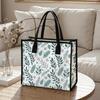 Botanical Print Canvas Tote Bag Portable Daily Shopping Shoulder Bag Casual Handbag for Women