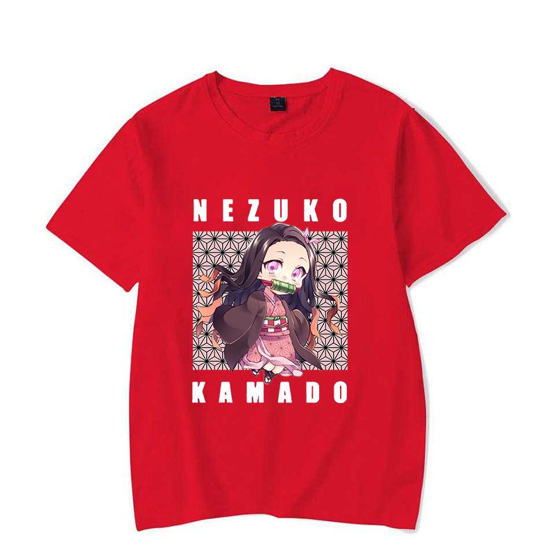 Anime Kamado Nezuko Print Short Sleeve T Shirts Men Shirts Summer Short Sleeved Male T-Shirts Comfy Soft Shirts Loose Tops