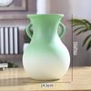 Glossy Retro Gradient Glass Vase with Double Ears for Fresh or Dried Flowers