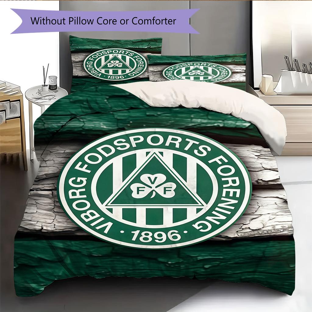 Viborg FF Logo Bedding Quilt Set Quilt Cover Pillowcase Home Decoration Birthday Gift (1 * Duvet Cover + 2 * Pillowcase, Without Core)