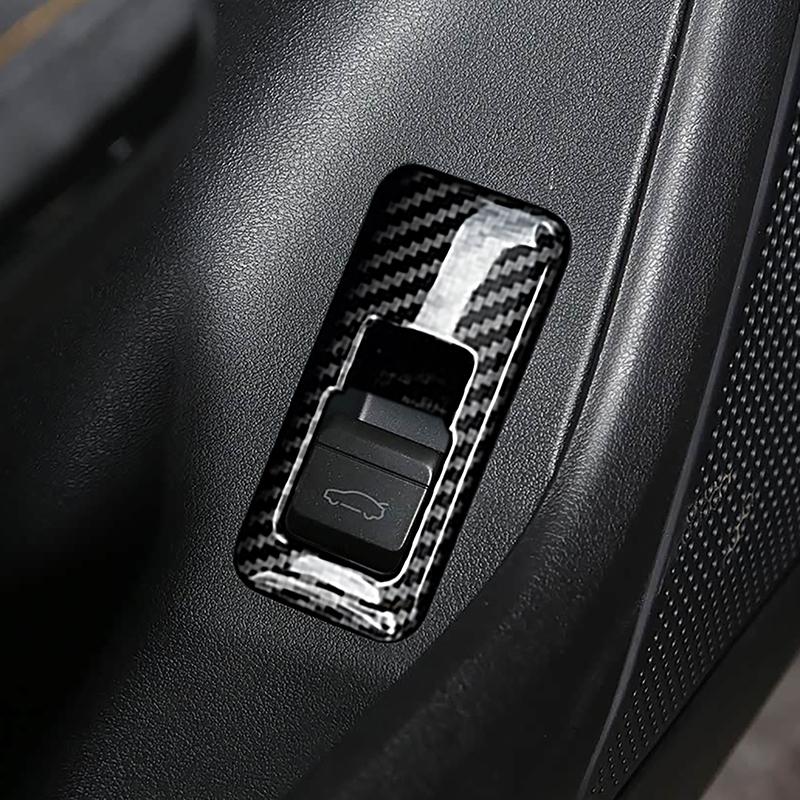 Car Styling Door Trunk Button Frame For BYD Han  Carbon Fiber Color Interior Accessories