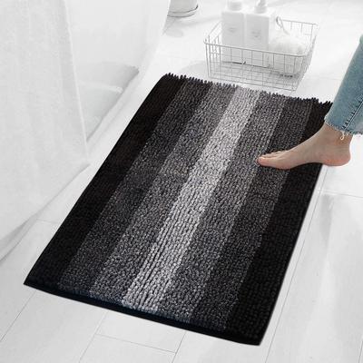 Stripes Chenille Bathroom Cashmere Thickening Mat Bath Non-slip Carpets In Wash Basin Bathtub  Floor Rug Shower Room Doormat Memory Foam 3D Pad
