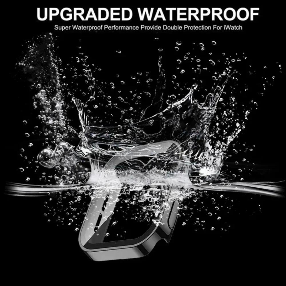 Electroplating Screen Protector for Apple Watch Cover 46 42 45 41 44 40mm  Waterproof Case+Glass for iWatch 11 10 9 8 7 6 5 4 SE