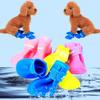4Pcs Four Legs Waterproof Silicone Anti Slip Pet Shoes Wear-resistant Rain Shoes Soft Sole Jelly Color