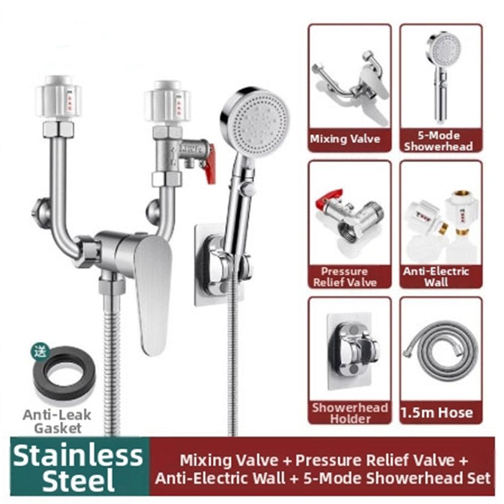 Electric Water Heater Mixing Valve Electric Mixing Valves For Shower Stainless Steel U-shaped Valve Home Shower Set Switch