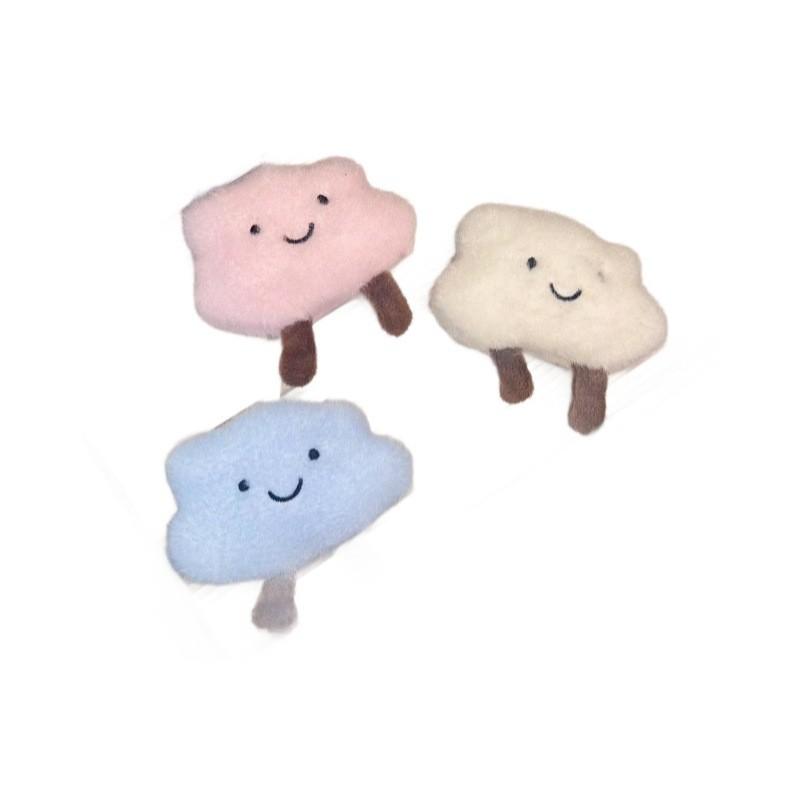 White Creative Cute Cloud Plush Keychain Fun Cartoon Cloud Doll Soft Charm Hanging