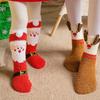 Elk Cartoon Hosiery Coral Fleece Mid-Tube Socks Breathable Christmas Socks  Toddle