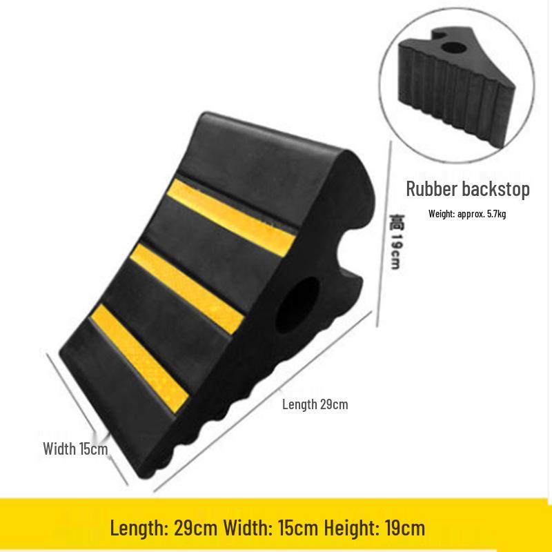 Anti-slip Rubber & Wood Tire Stop Block - Prevents Car Rolling