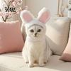 Fleece Tierohren Mütze Hasenohren Katzenhut, Niedliche Haustier Weiche Plüschmütze Bequeme Foto Requisite mit Hase für Katzen Kleine Hunde Party Kostüm Lustige Fotos