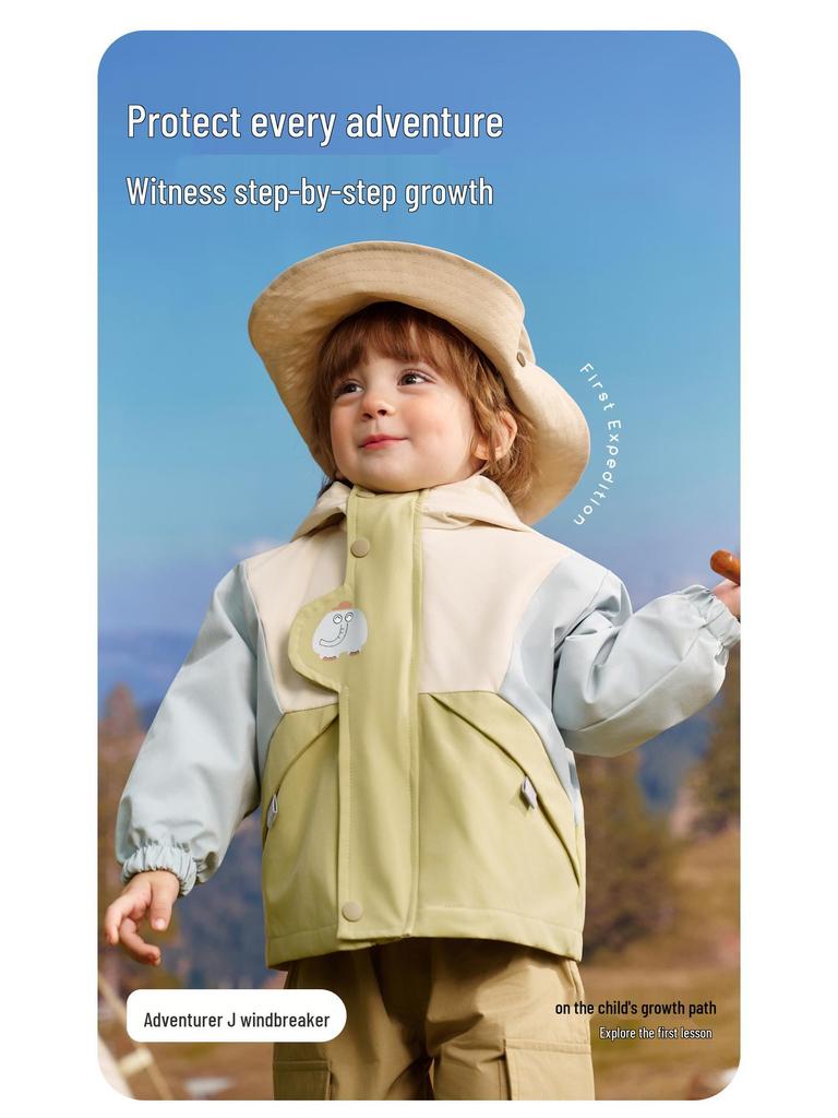 Jingqi Kinder Drei-in-Eins Wasserdichter Windbreaker: Warme Jacke mit Kapuze für Jungen und Mädchen - Herbst/Winter.