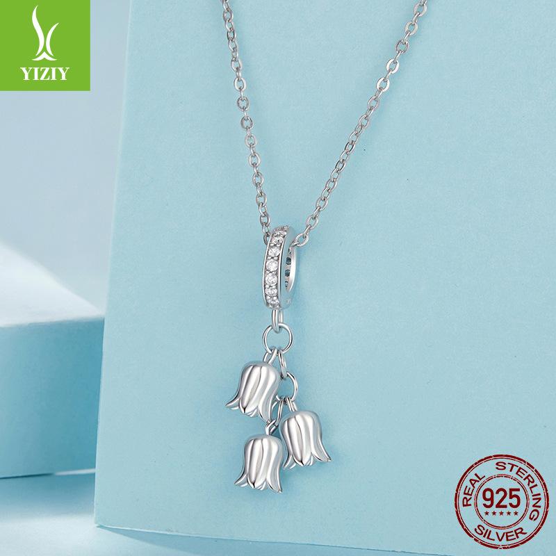 Lily Of The Valley Pendant S925 Sterling Silver Flower Beads Premium Bracelet Beaded Accessories Necklace Diy