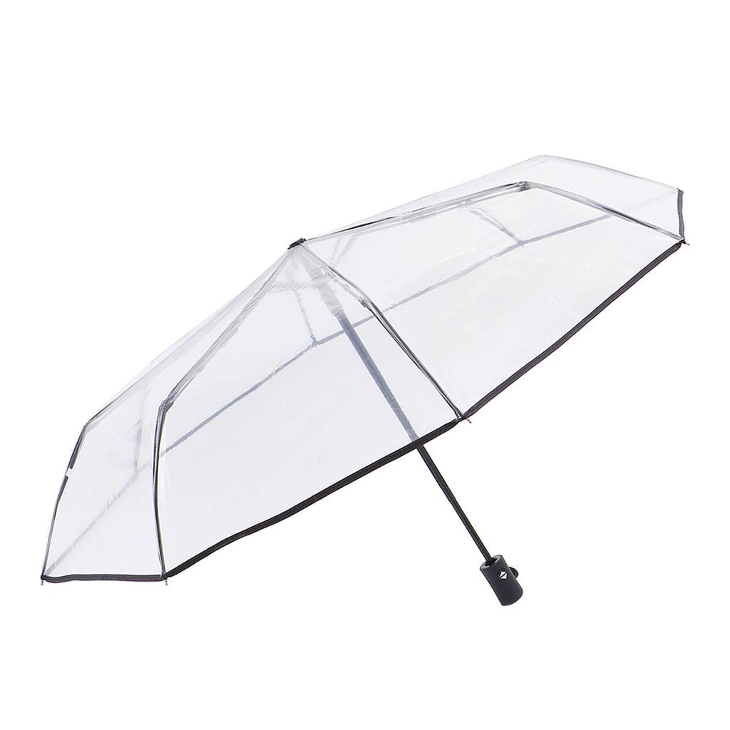 Handle Fully Automatic Three-fold Transparent Umbrella Travel Men Women Folding Mini Material: Rubber Small Rainy Day