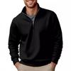 Autumn New Casual Fashion Men's Sweater Solid Color Versatile Stand-up Collar Zipper Top