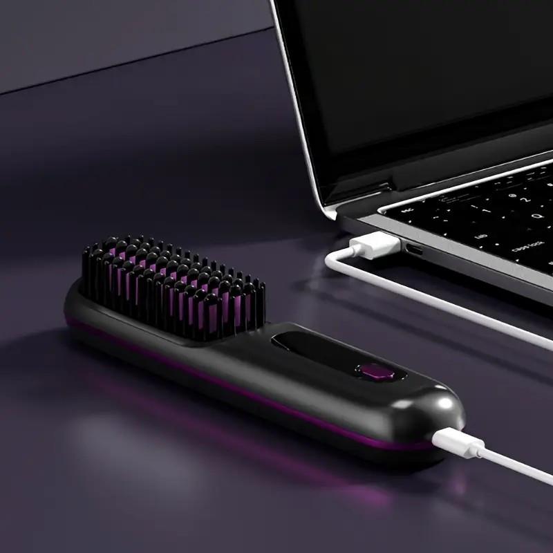 Portable Wireless Hair Straightener USB Rechargeable Fast Heating 3-Speed Temperature Control And Anti-Scalding