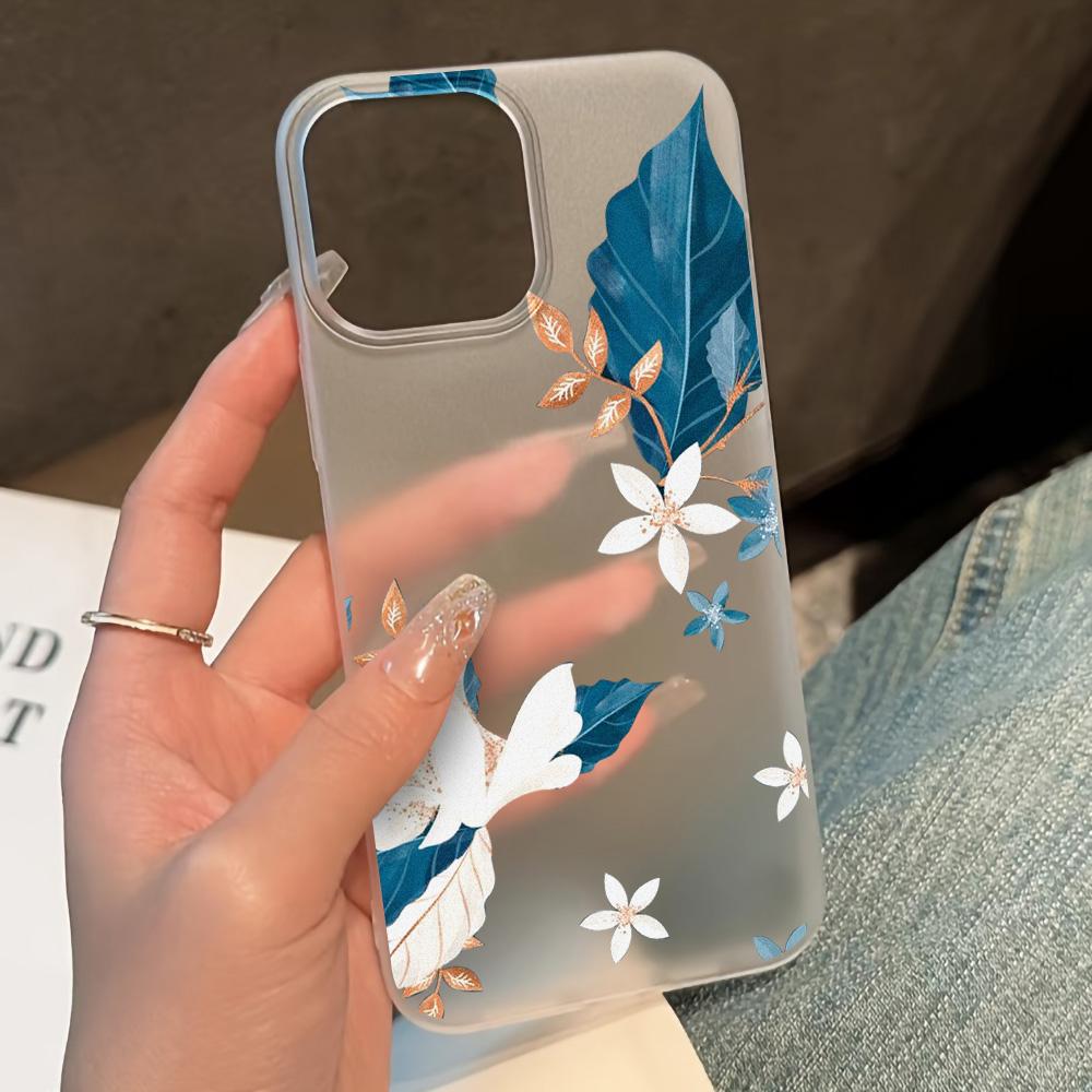 Soft TPU Matte Flower Phone Case for iPhone 13 Funda iPhone 11 14 15 Pro Max 14 Plus 12 Mini 13pro 13promax Transparent Covers