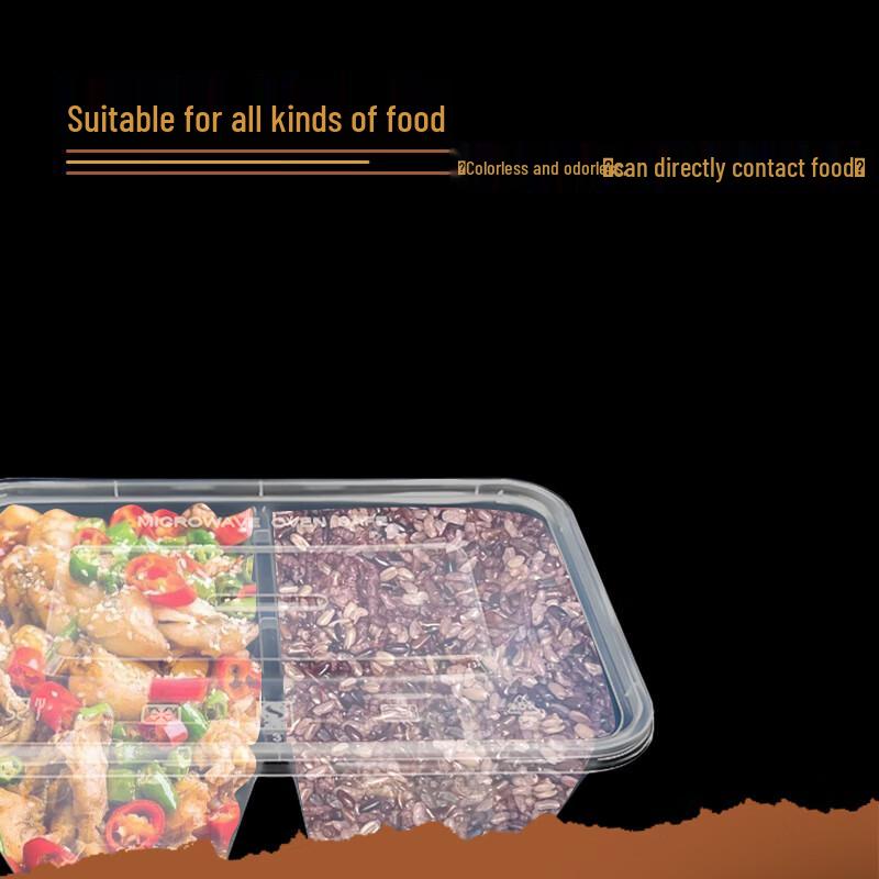 Disposable 3-Compartment Microwavable Food Containers