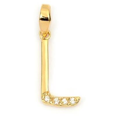 [M8952] – Vergoldeter Anhänger „Buchstabe L“ goldweiß – 21x10 mm