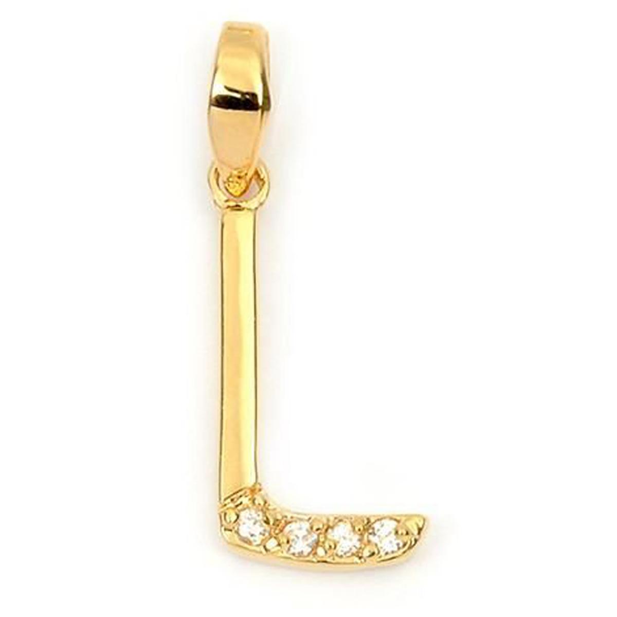 

Les Trésors De Lily [M8952] - Позолоченный кулон Буква L золотисто-белый - 21x10 мм