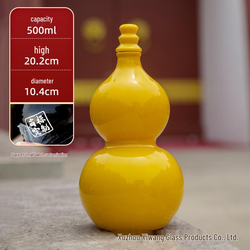 Creative Celebrity-Infused Gourd Glass Bottle for Liquor, Milk Tea, or Fruit Tea with Lid - Perfect Small Gift