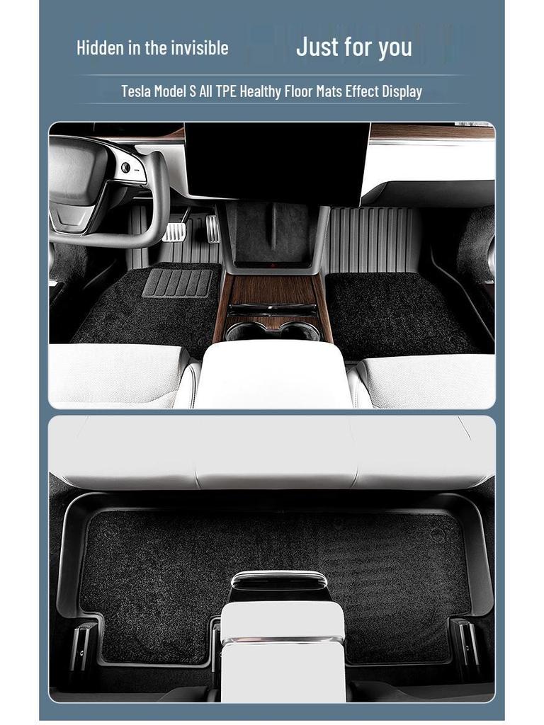 Custom TPE Car Mats for 2023 Tesla Model S - Includes Main Trunk Mat