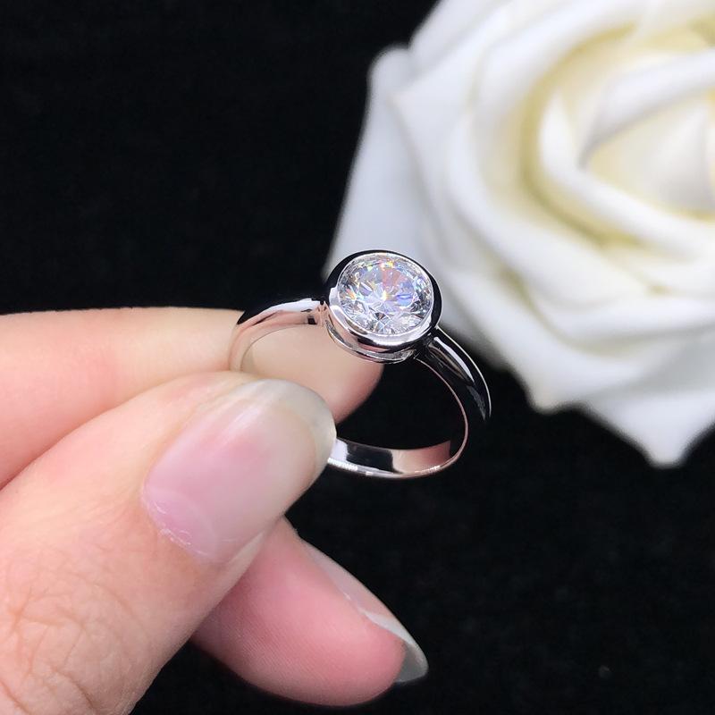 Women's PT950 Platinum Jewelry Ring, 1-Carat Solitary-Mounted Moissanite, Luxury Daily Wear