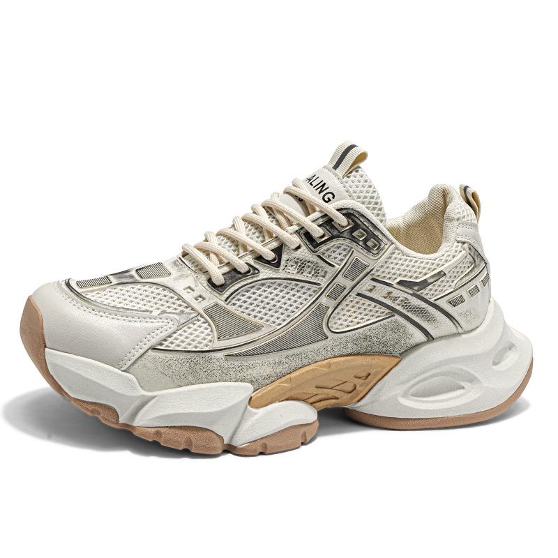 Dad-Schuhe Mesh atmungsaktive Sneaker Plateau-Erhöhung Retro lässig Laufen