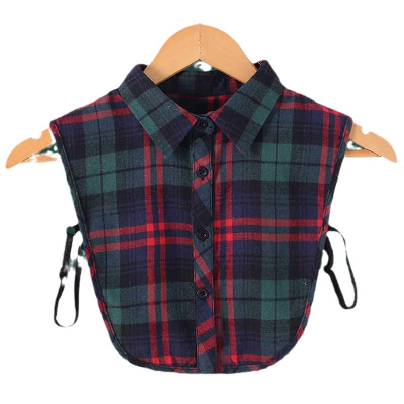 Červený károvaný odnímatelný límec pro dětské svetry a mikiny