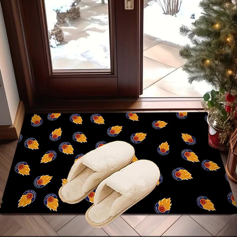 Flame Soccer Emblem Printed Area Rug for Office, Chair Rug, Decorative Carpet Floor Mat, Large Size Fan gifts Christmas gifts