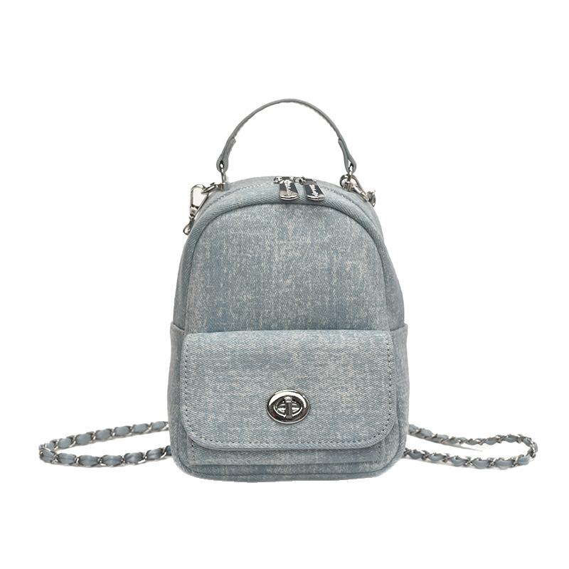 Denim Chain Portable Small Backpack Female New Backpack Female