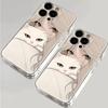 Girl and White Cat Clear Phone Case for iPhone 17 16 15 14 13 12 11 16E Series Pro Max Plus Double Layer Protection