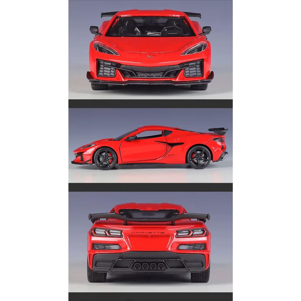 Welly 1/24 Scale  2023 Chevrolet Corvette Z06 Alloy Sports Car Model Diecast Racing Car Vehicles Model Simulation Collection Kids Gifts