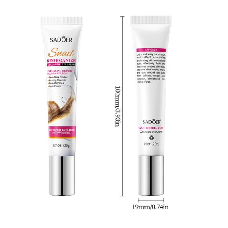 Sadoer Snail Collagen Eye Cream Anti Dark Circles Remove Eyes Bags Moisturizing Firming Beauty Eyes Skin Care Products