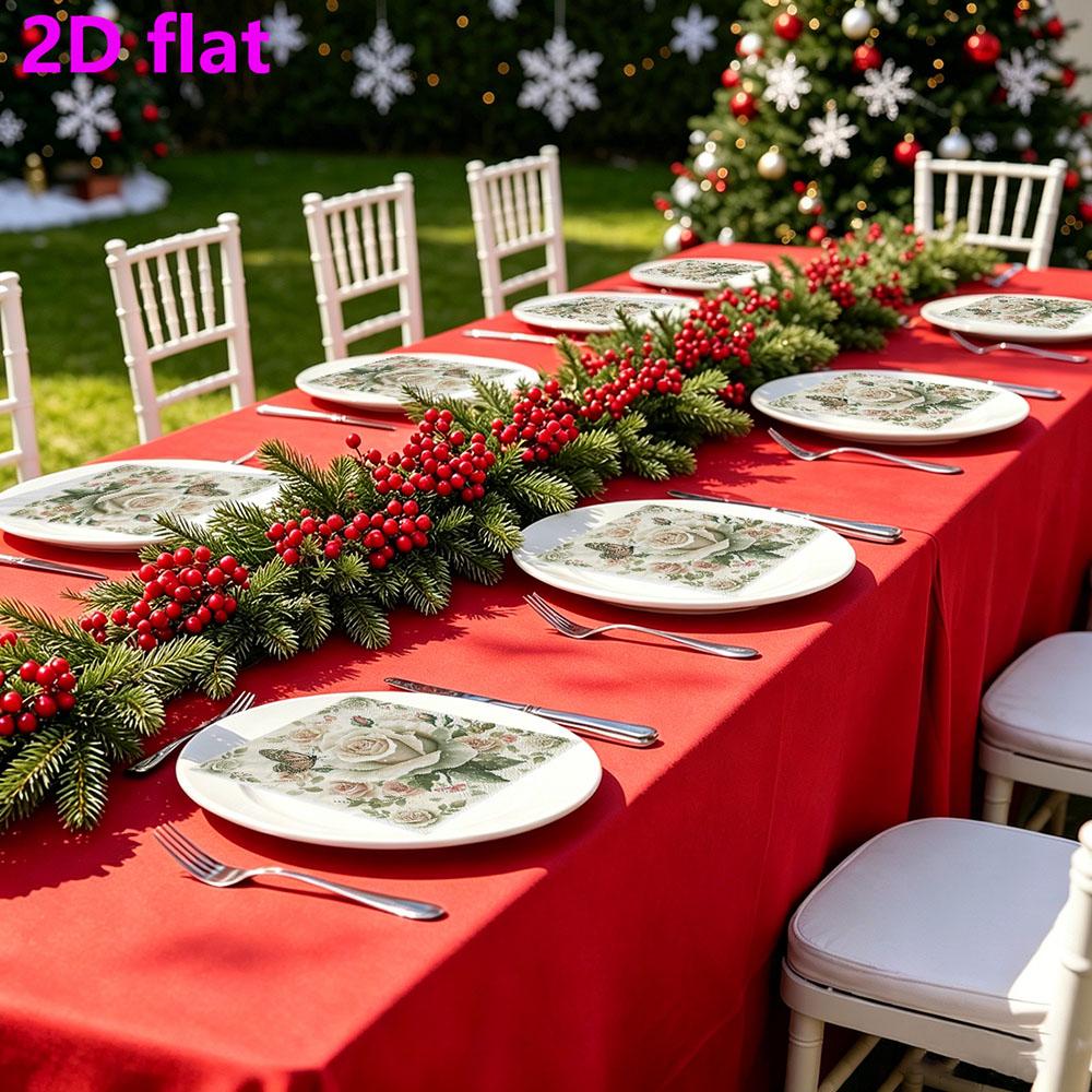 20pcs Disposable Napkins with Flower Pattern Print for Wedding,Parties,and Daily Use for Thanksgiving Fall Christmas Table Decoration