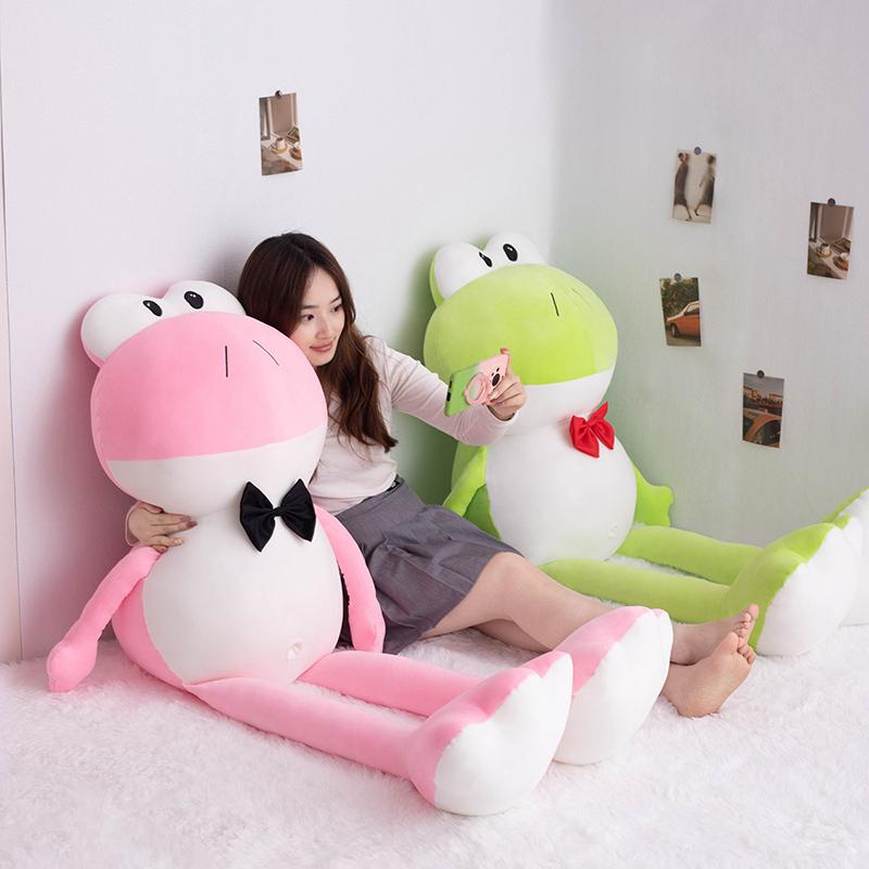 Creative Cartoon Gentleman Frog Plush Doll Backpack Green Pink Tie Frog Plush Toy Pillow Super Soft Gift For Boys And Girls
