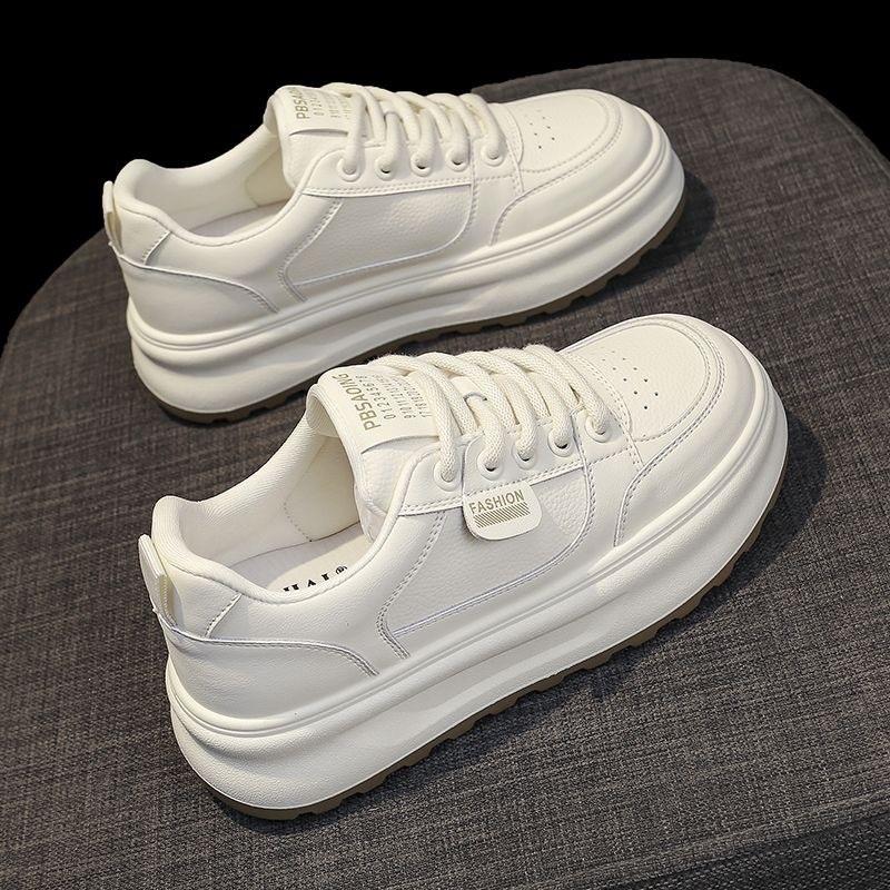 

Women s Thick Soled Canvas Sports Shoes Casual Lace Up Shoes 35 бежевый