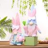 M-Modern-Easter Gnome Bunny Set - 2Pcs Handmade Swedish Tomte Plush Rabbits Set With Easter Egg And Carrot, Suitable As Easter D