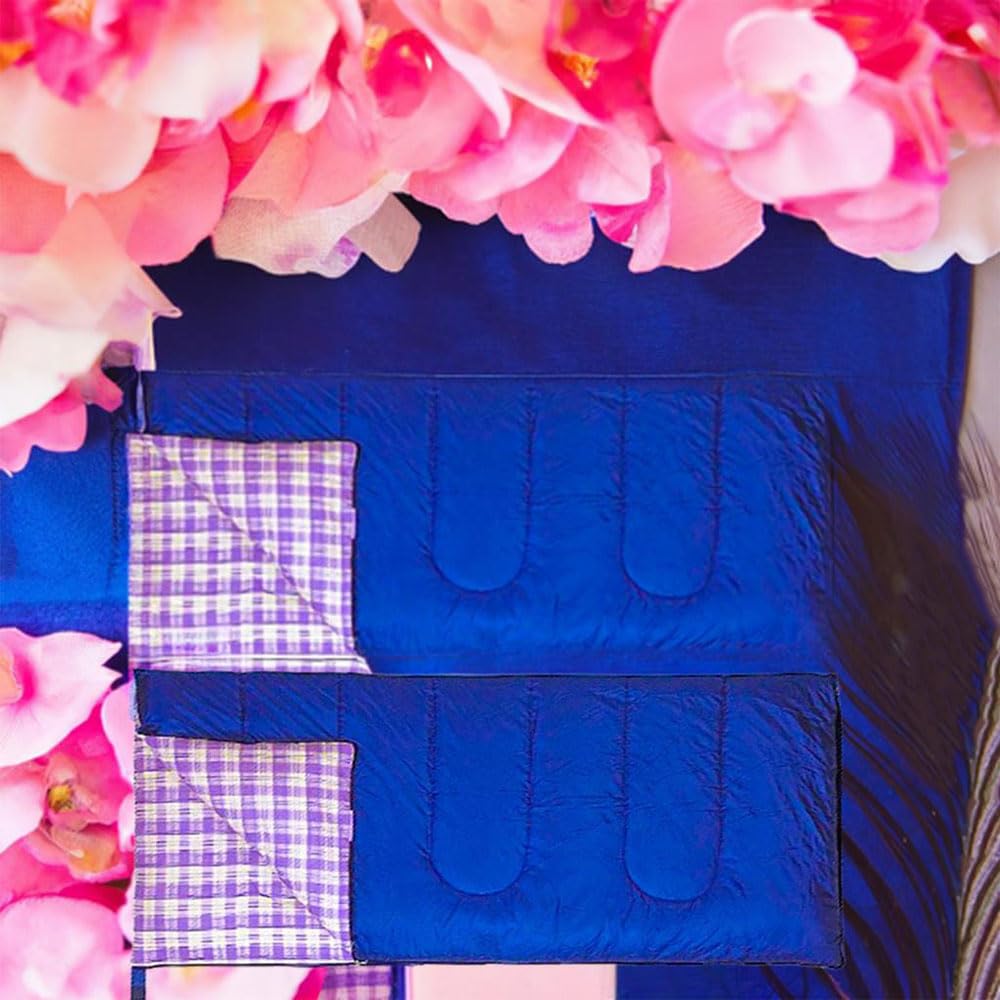 BDK29 BDK-29BL(09) TS Bequemes Material 3-Jahreszeiten-Schlafsack im Umschlagstil, Blau/Lavendel