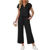 Summer New Style Women's Round-neck Short-sleeved Mid-length Pants for Casual and Fashionable Wear As A Two-piece Set