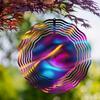 10 Inch Metal Wind Chime with Swivel Hook Vibrant Iridescent Reflective Design for Garden Patio Decor All Season Gift