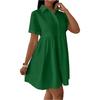 Women's Casual And Fashionable Loose Dress Button Up Collar Shirt Dress Shirt Dress