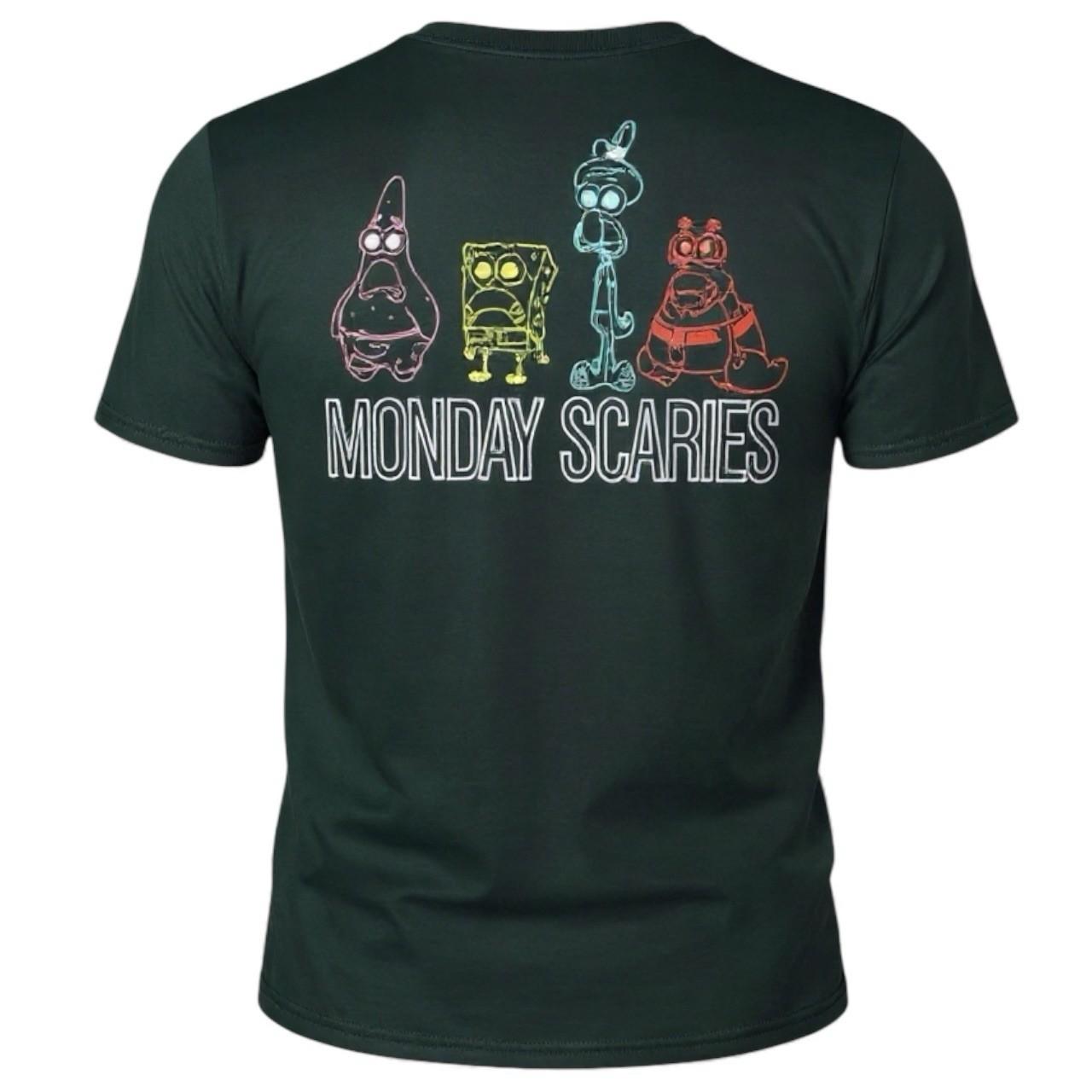 SpongeBob Mens L Black Graphic T-Shirt Patrick Squidward Krabs Nickelodeon Tee M