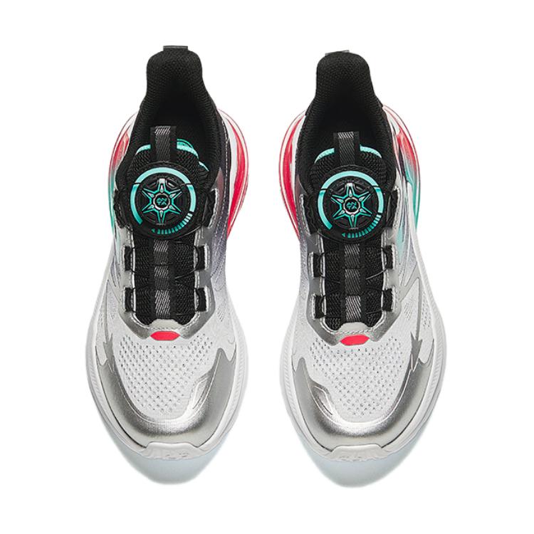 Anta Comfortable Breathable Non-Slip Shock Absorbing Low-Top Kids Running Shoes Kids sneaker Silver Black 312435504-2