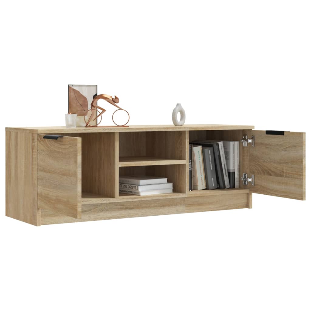 TV Cabinet In Sonoma Oak Finish 102 X 35 X 36.5 Cm Particleboard