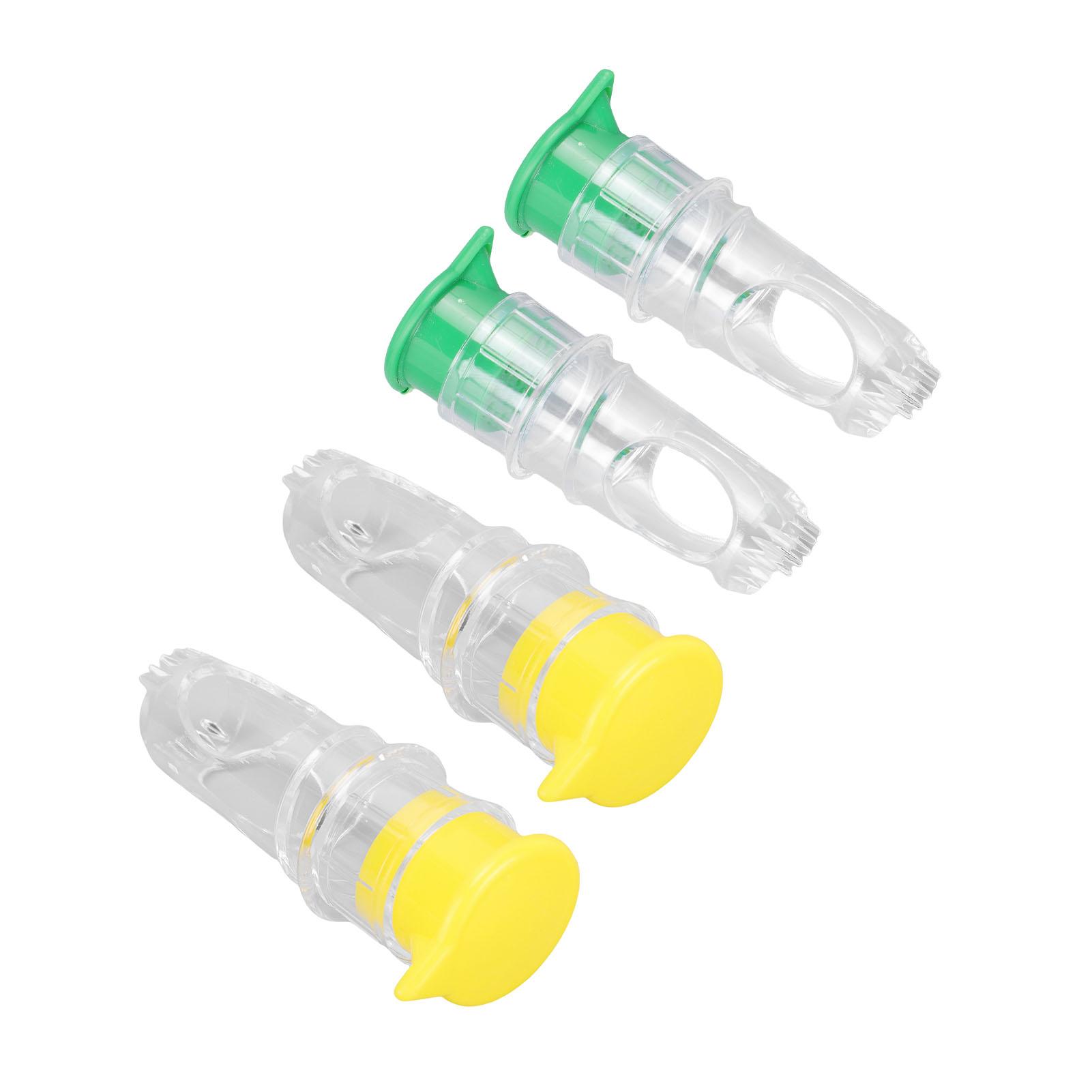 

4pcs Screw Top Manual Lemon Squeezer r Compact Extractor Citrus Press with Lid for Cocktails Drinks Yellow Green